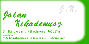 jolan nikodemusz business card